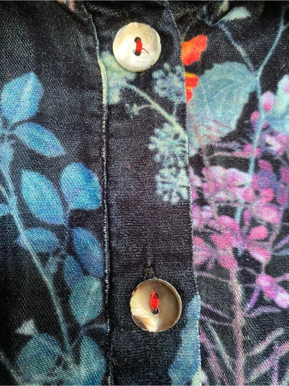 Soft Surroundings Navy Velvet Floral Shirt - Picture 11 of 11